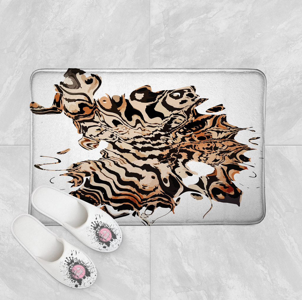 Abstract Tiger Shower Curtains and Optional Bath Mats