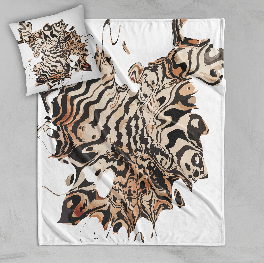 Abstract Tiger Decorative Throw and Pillow Cover Set