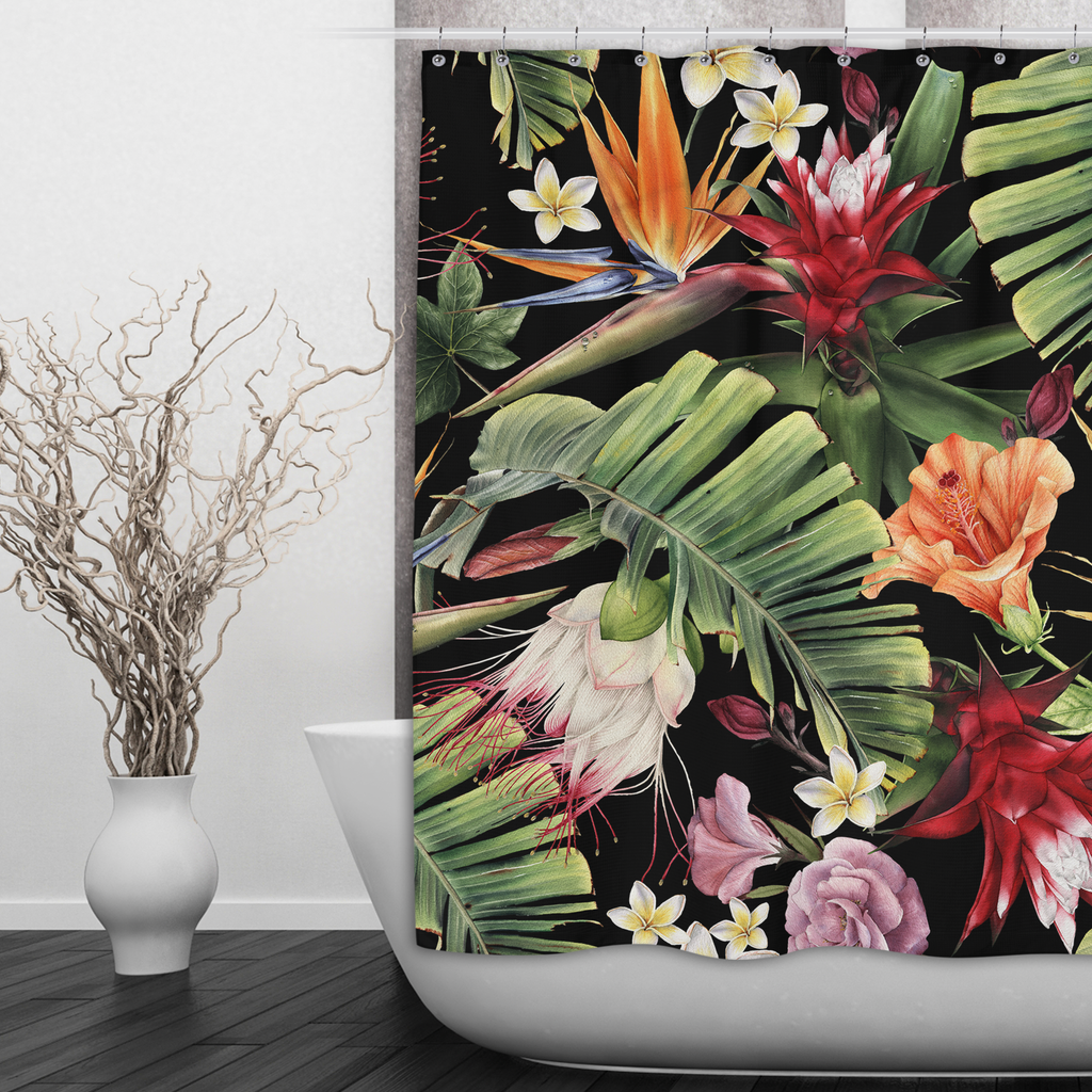 Tropical Paradise Shower Curtains and Optional Bath Mats