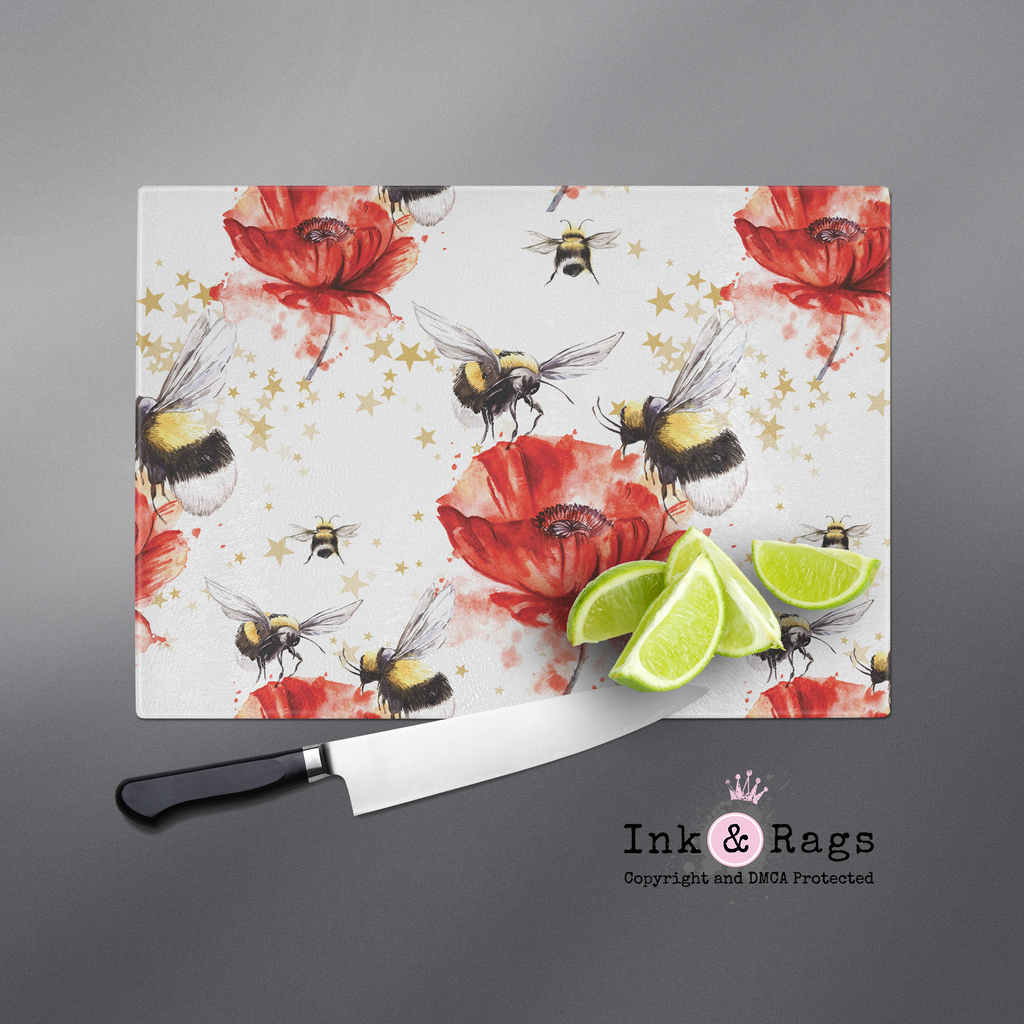 Sweet Bee Poppy Cutting Boards