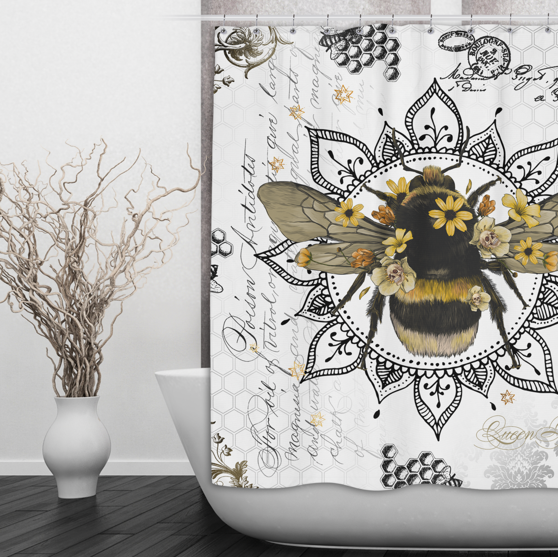 Bee shower hot sale curtain