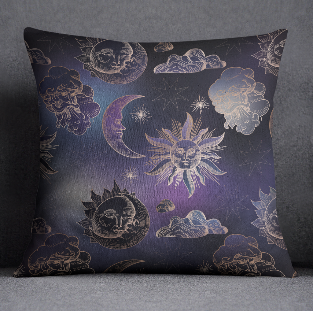 Purple Sky Celestial Decorative Throw and Pillow Cover Set
