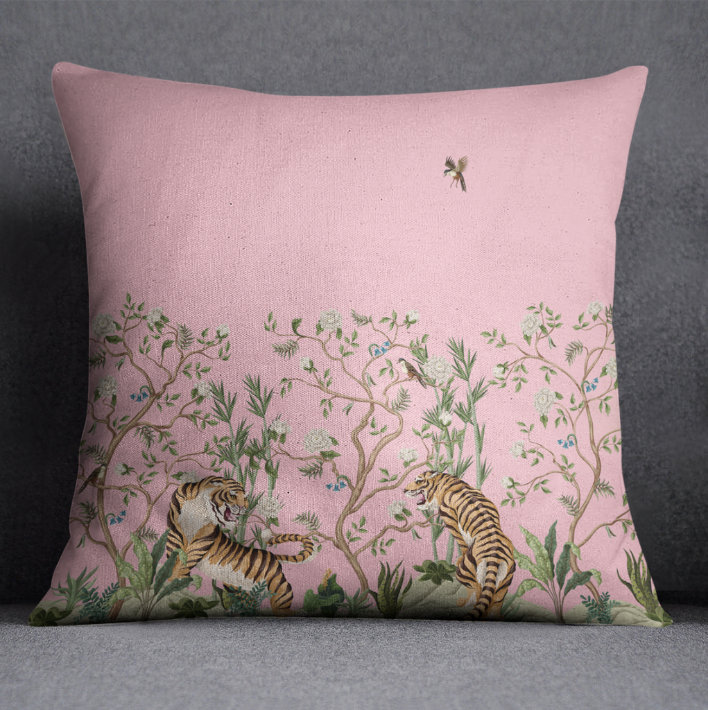 Pink Tiger Throw Pillow