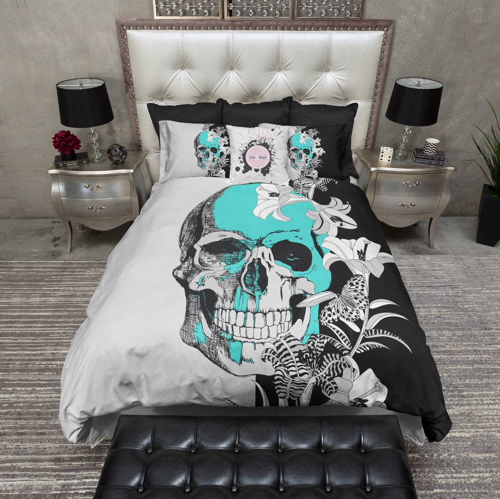 Tigerlily Butterfly Tiffany Skull Bedding Collection