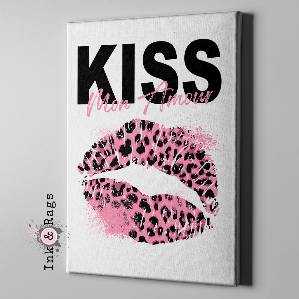 Leopard Kiss Mon Amour Gallery Wrapped Canvas