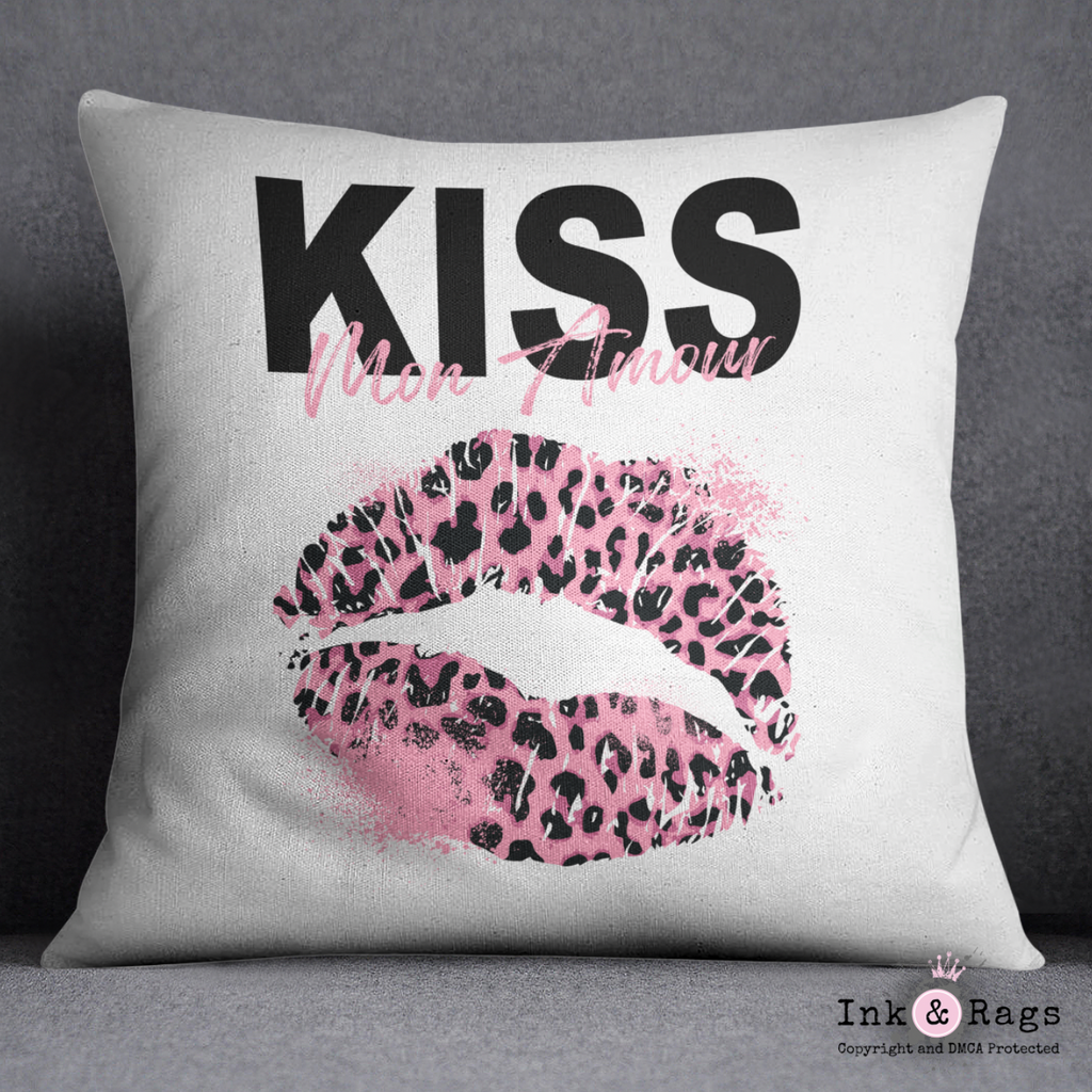 Kiss Mon Amour Throw Pillow