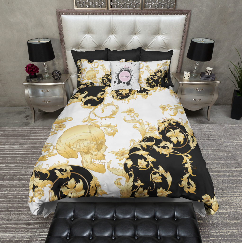 Gilded Gold Skull Bedding Collection