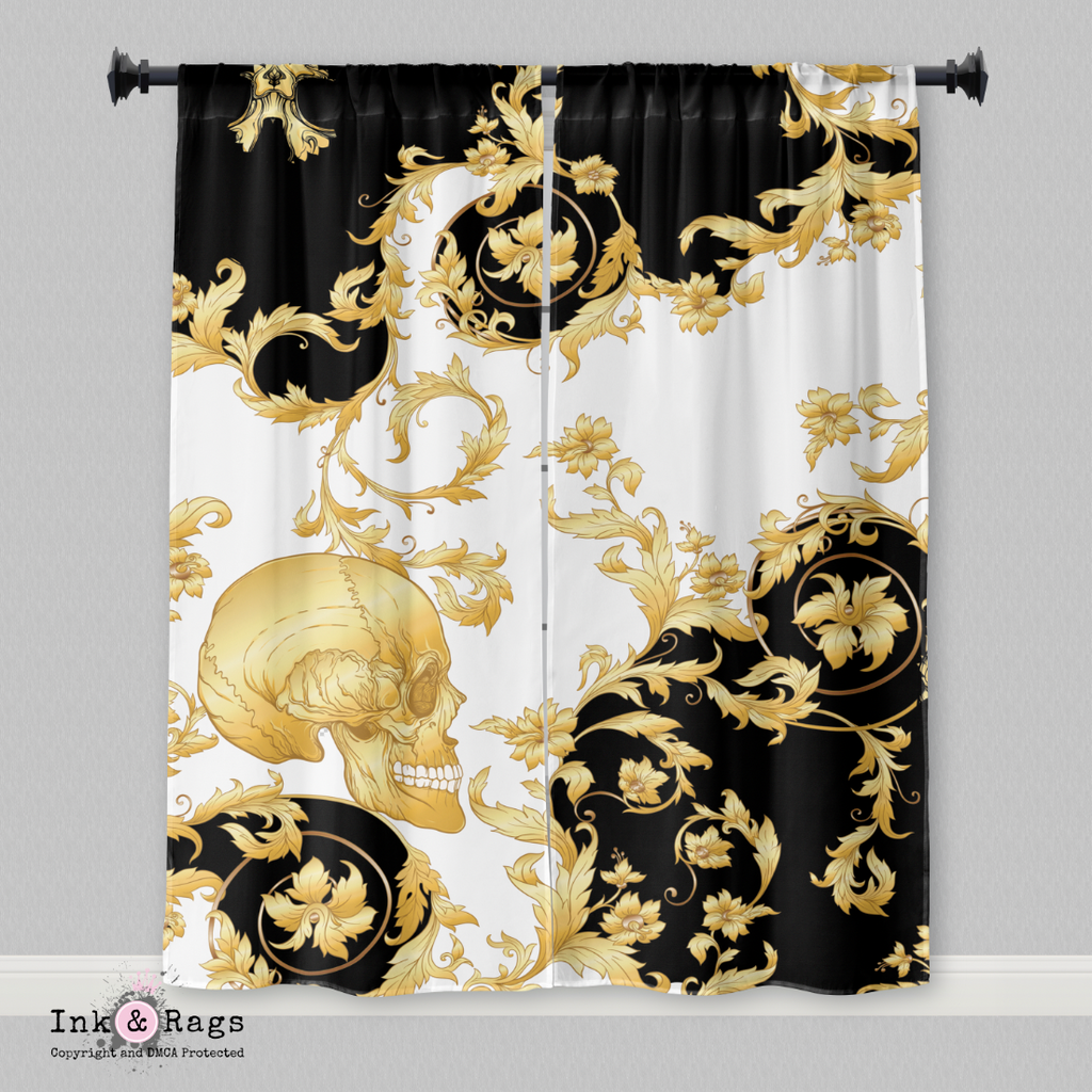 Gilded Gold Skull Curtains