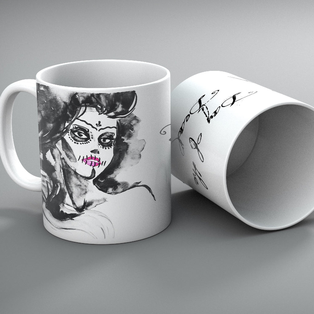 Day of the Dead Painted Lady Mug Set of 2