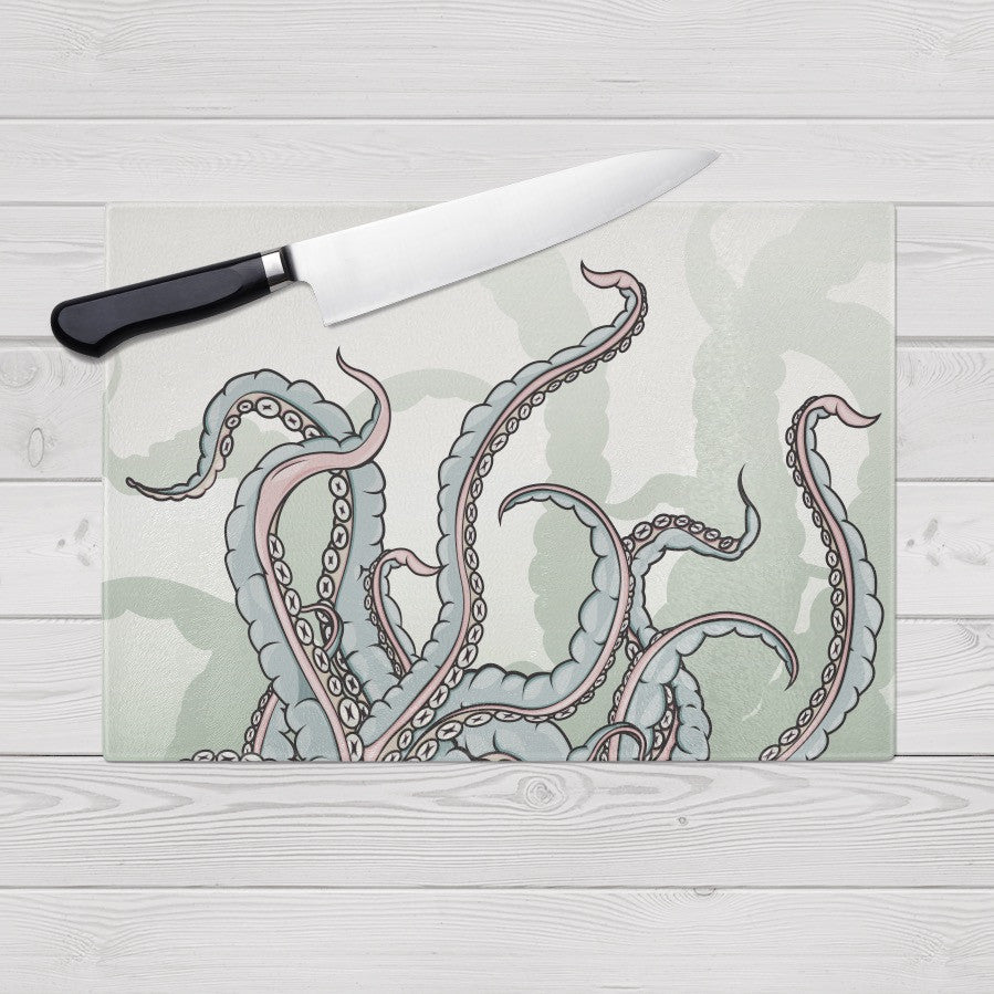 Watercolor Octopus Tentacle Cutting Boards