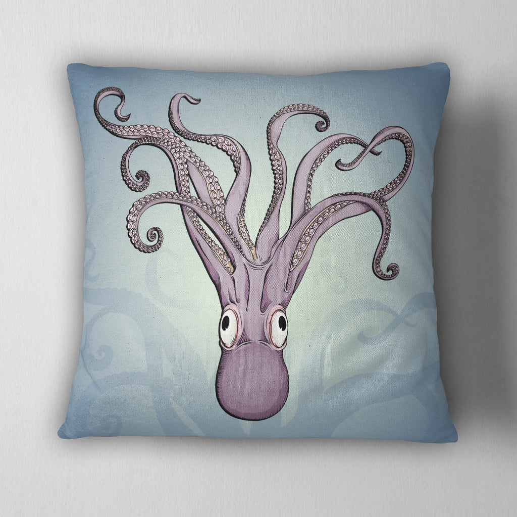 Purple Octopus Throw Pillow