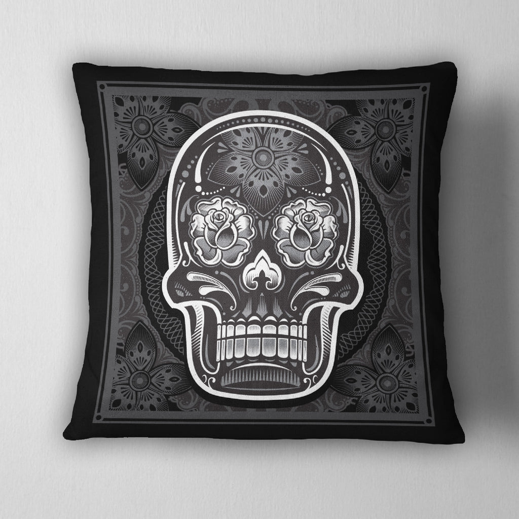 Handkerchief Style Sugar Skull Throw Pillow