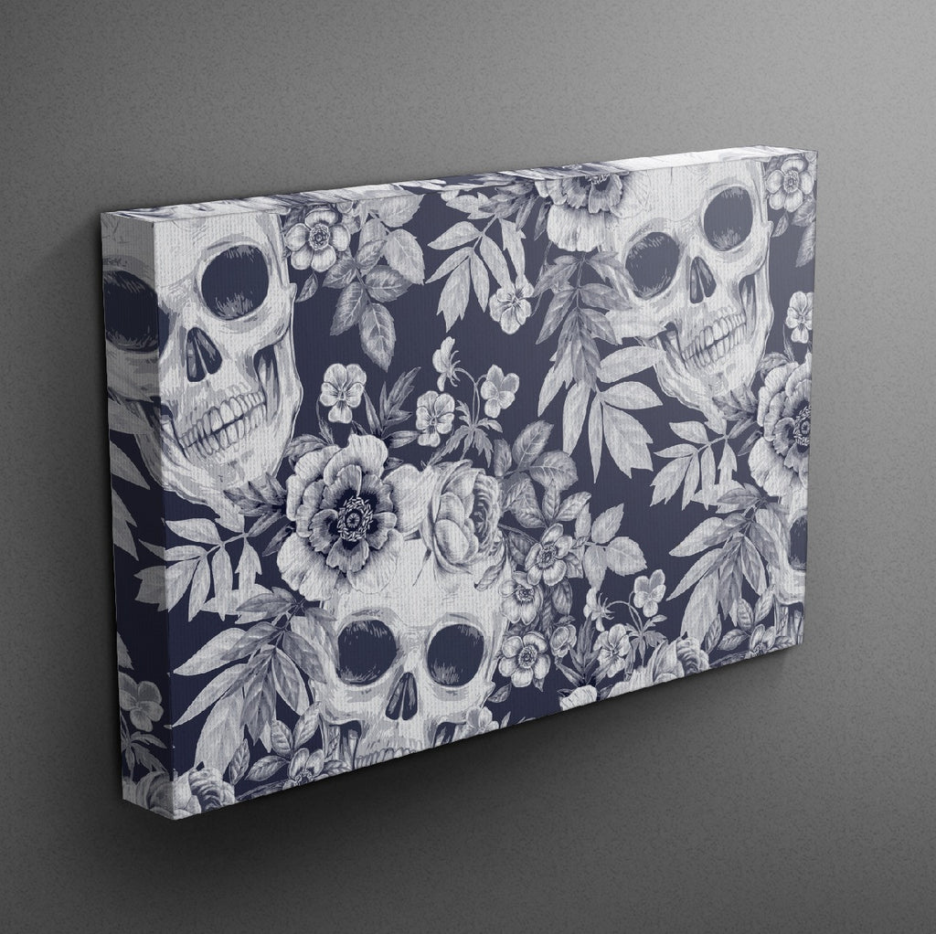 Blueprint Skull Gallery Wrapped Canvas