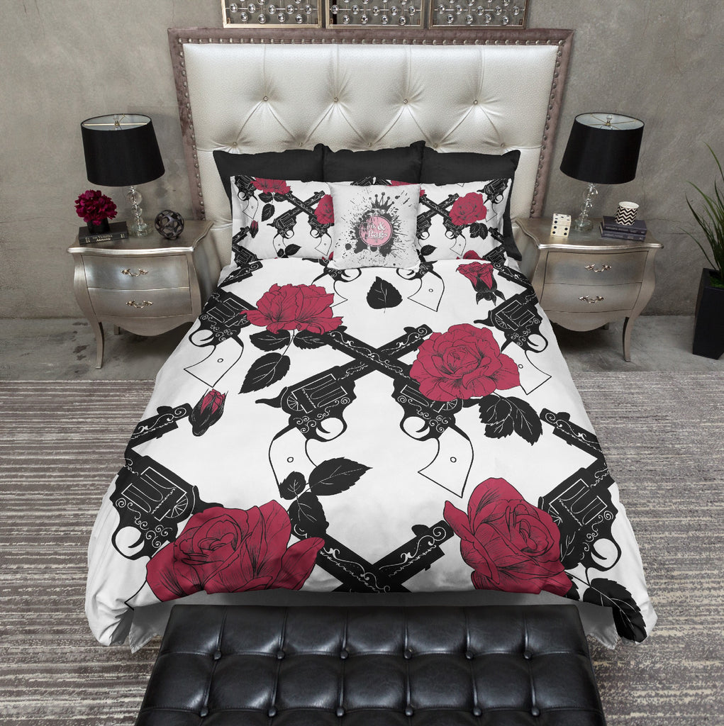 Antique Gun and Red Rose Bedding Collection