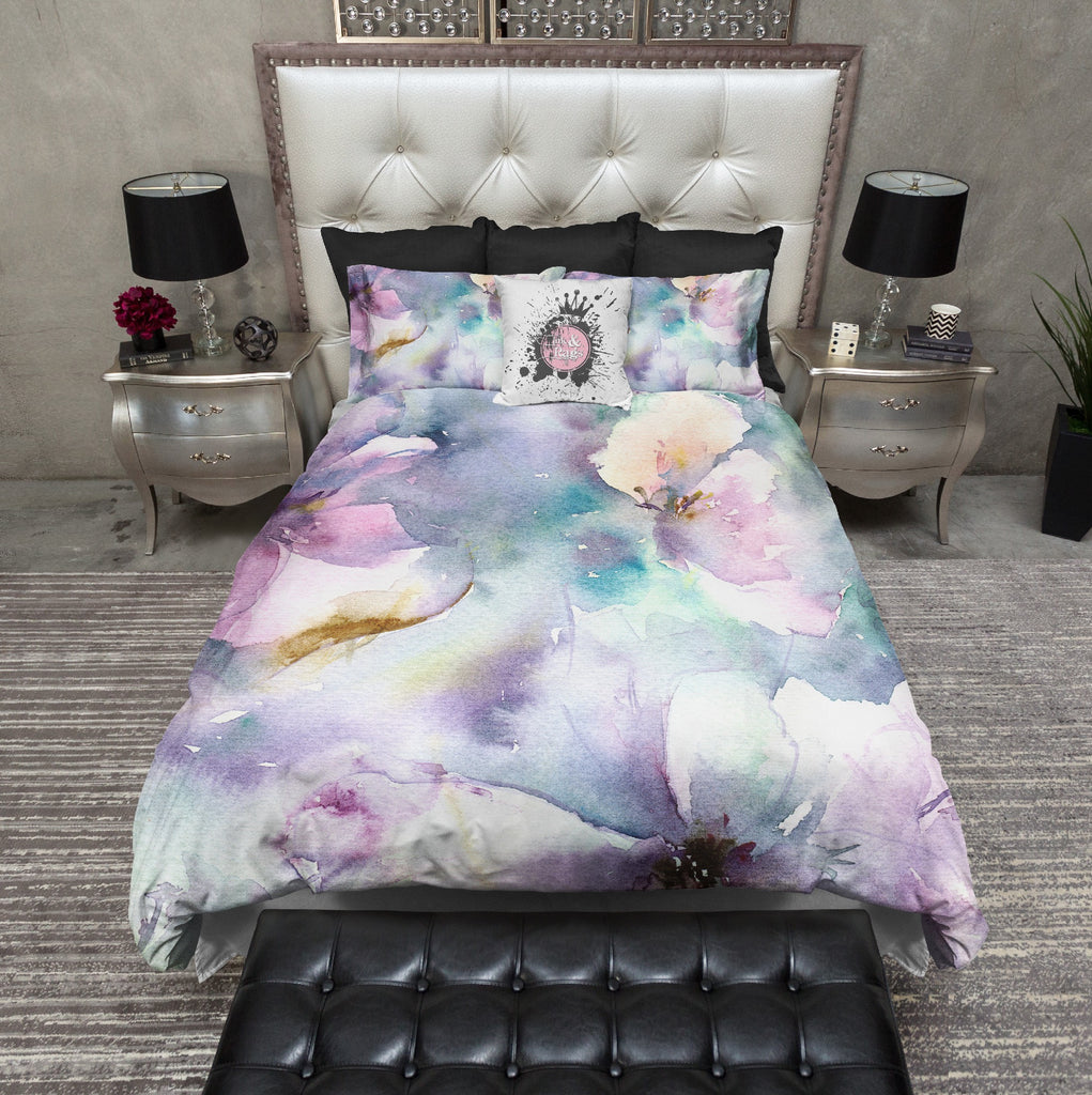 Soft Watercolor Floral Bedding Collection
