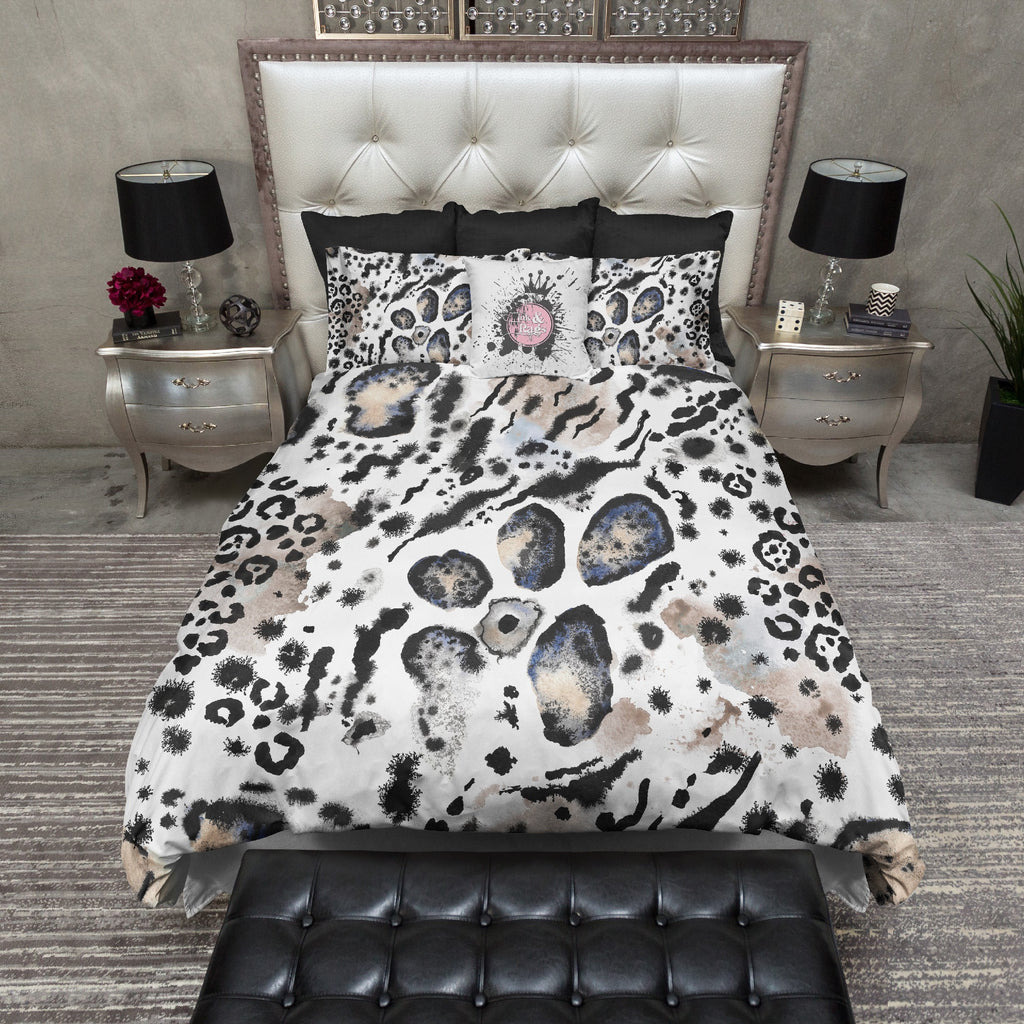 Abstract Watercolor Animal Print Bedding Collection