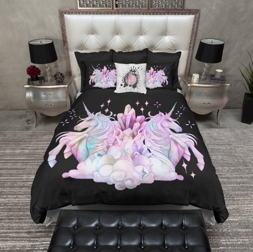 Two Unicorns in the Clouds Bedding Collection