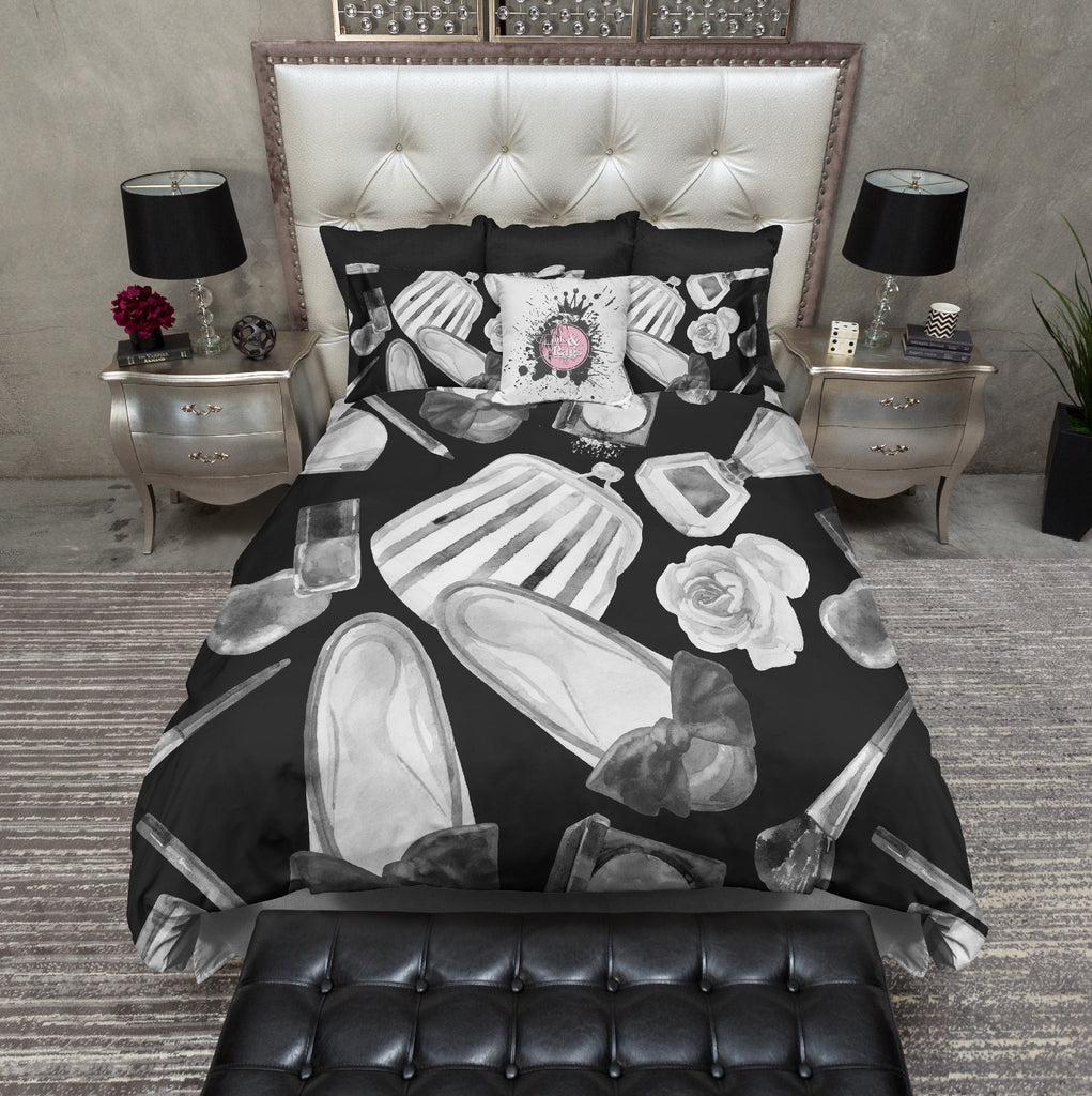 Black and White Watercolor Fashion Bedding Collection