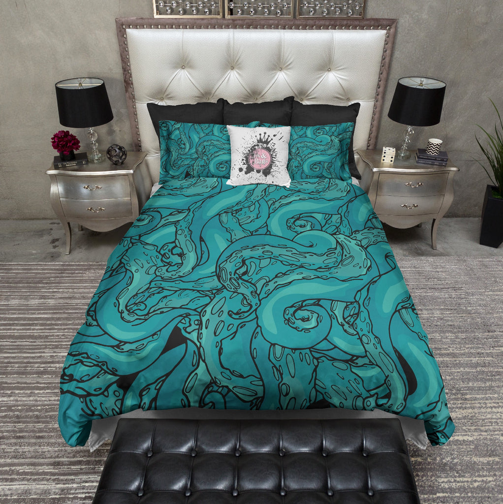 Teal Octopus Tentacles Bedding Collection