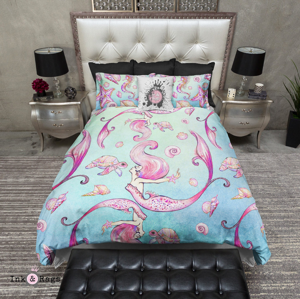 Siren of the Sea Watercolor Mermaid Bedding Collection