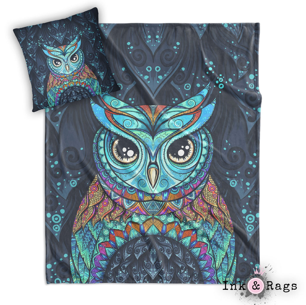 Gypsy Owl Decorative Throw and Pillow Cover Set