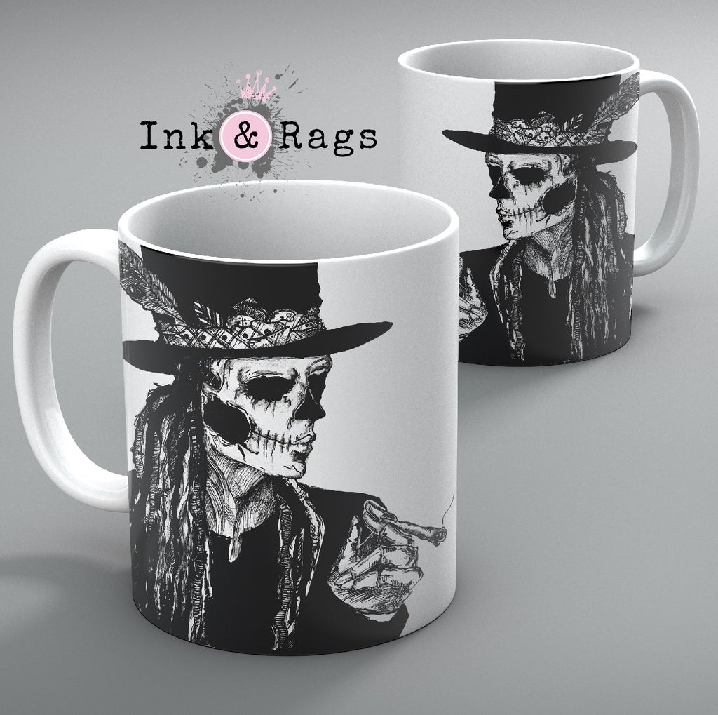 Baron Samedi Hand Drawn Voodoo Mug Set of 2