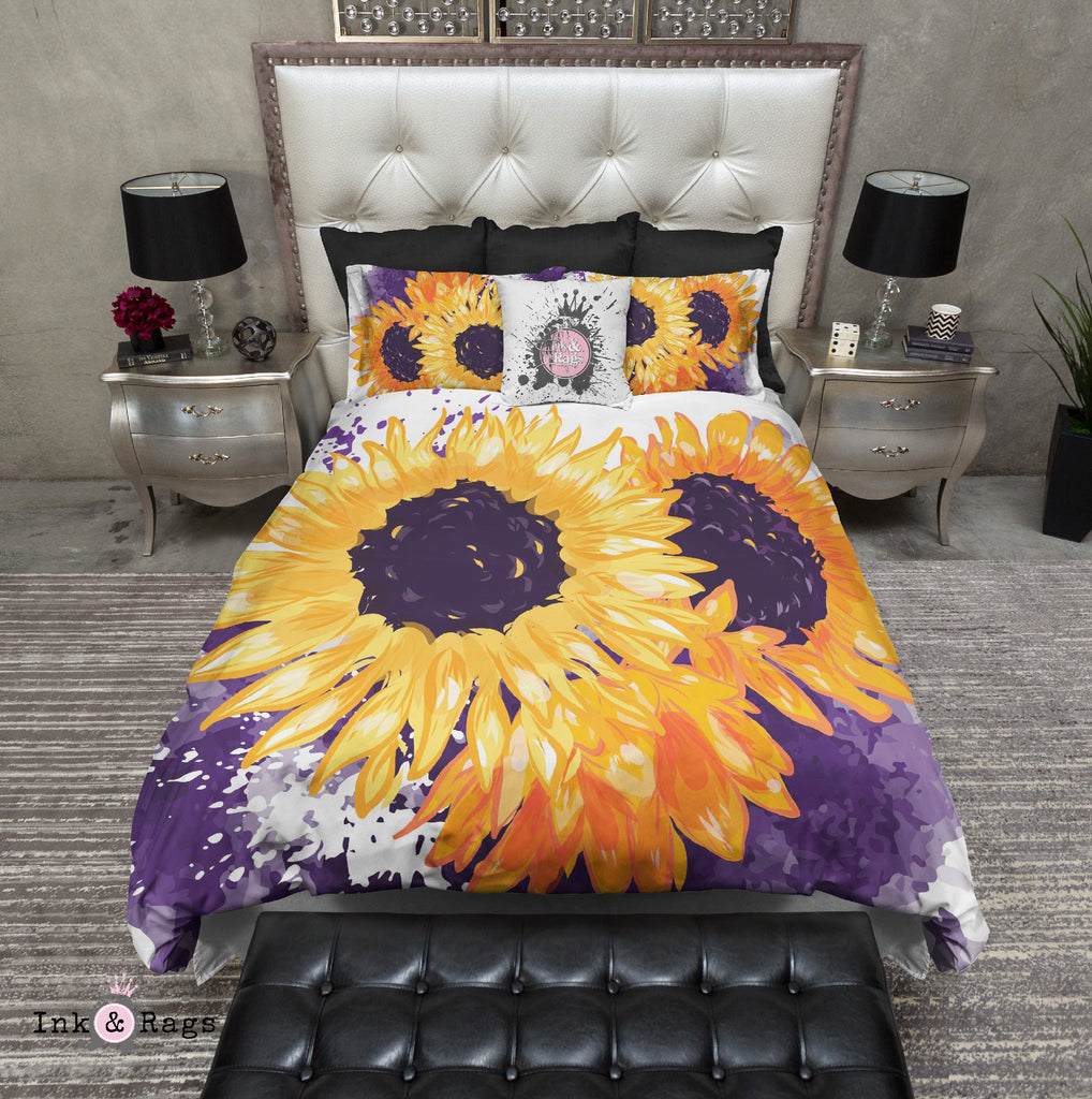 Sunflowers with a Splash of Purple Bedding Collection