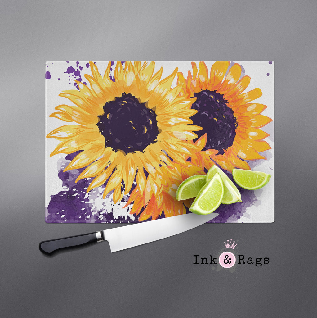 Sunflowers with a Splash of Purple Cutting Boards