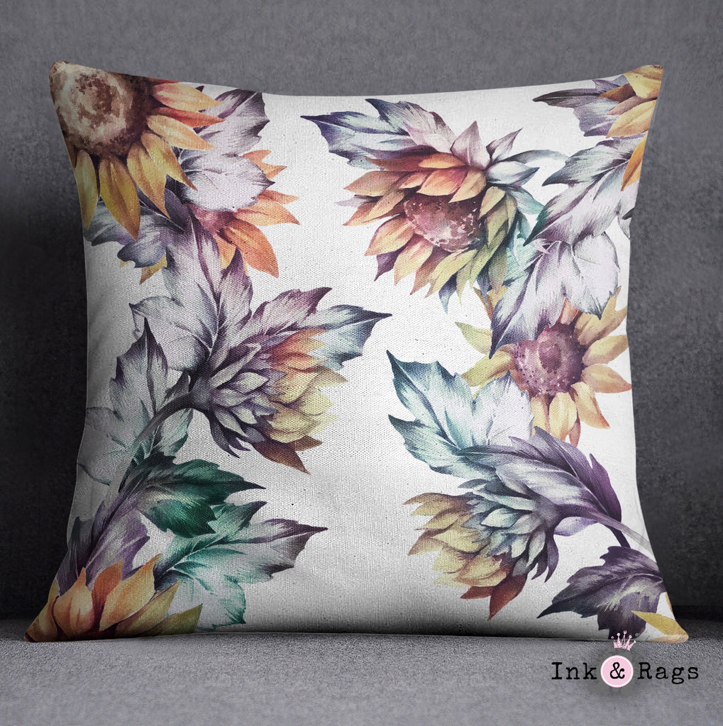 Sunset Sunflower Decorative Throw and Pillow Cover Set