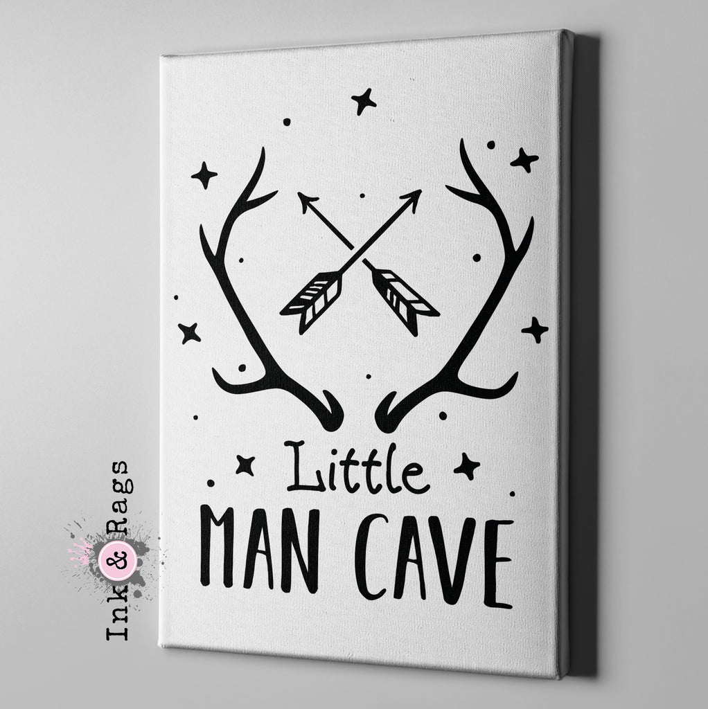 Little Man Cave White Gallery Wrapped Canvas