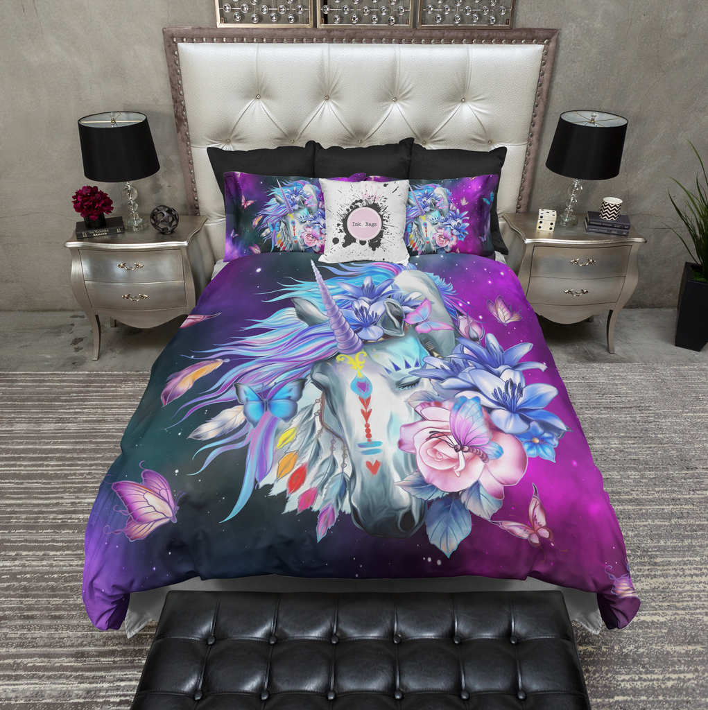 Unicorn Butterfly Galaxy Bedding Collection