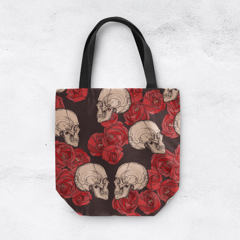 Red Rose and Skull Casual Tote