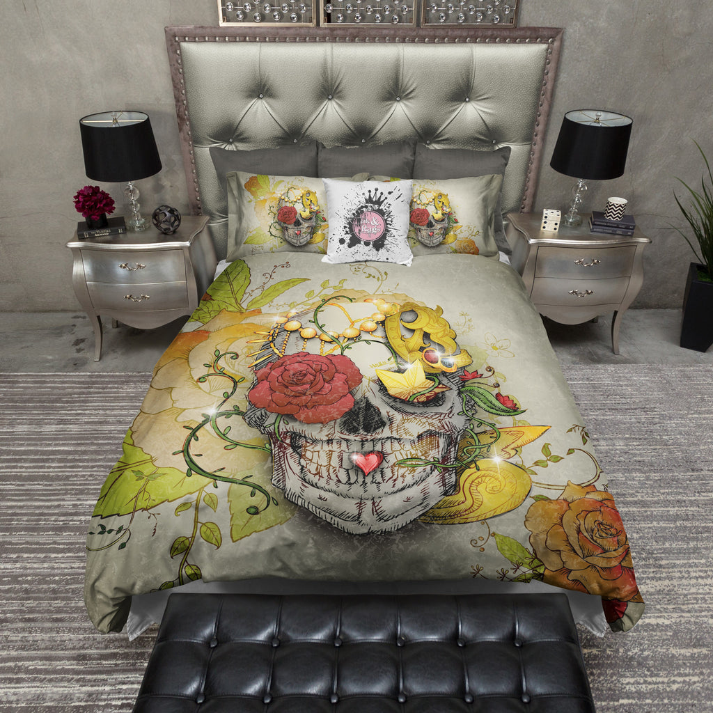 Vintage Style Treasure Skull Bedding Collection