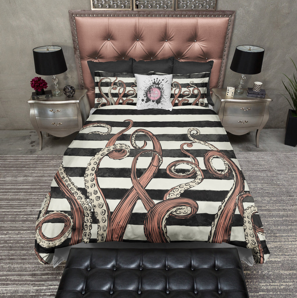 Octopus Tentacle Stripe CREAM Bedding Collection