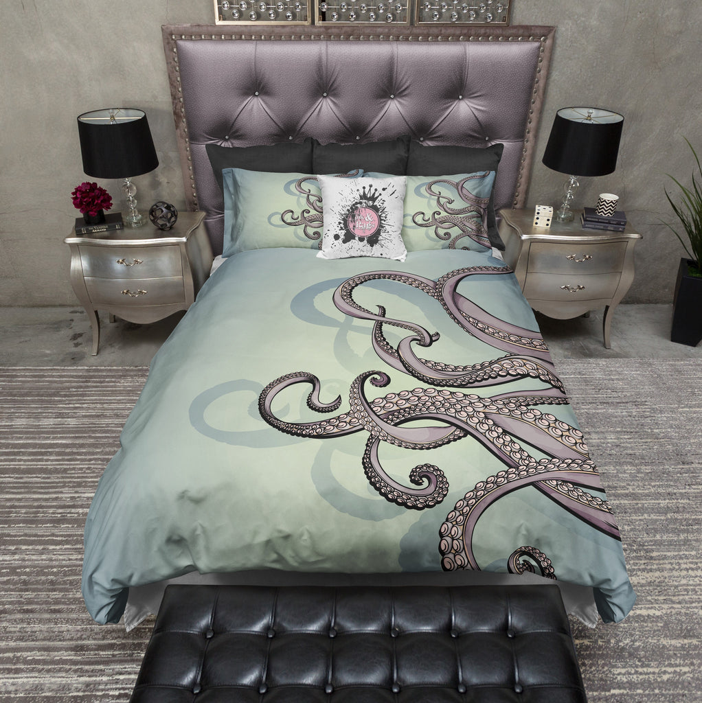 Purple Octopus Tentacle CREAM Bedding Collection