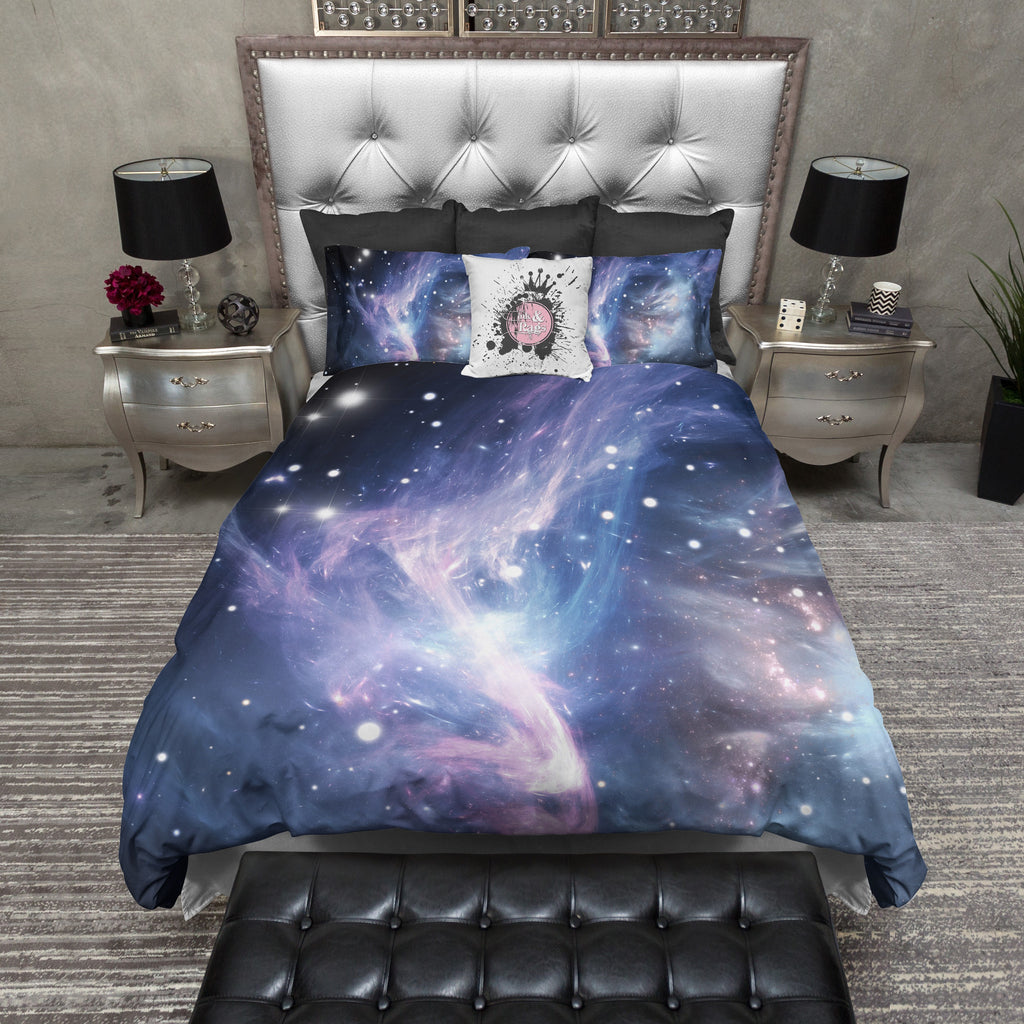 Blue Purple Nebula Galaxy Bedding Collection