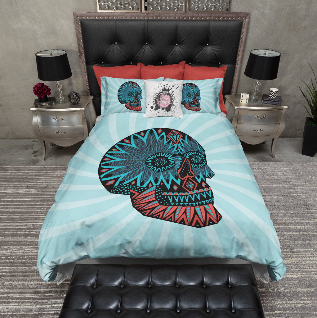 Aztec Style Sugar Skull Bedding Collection