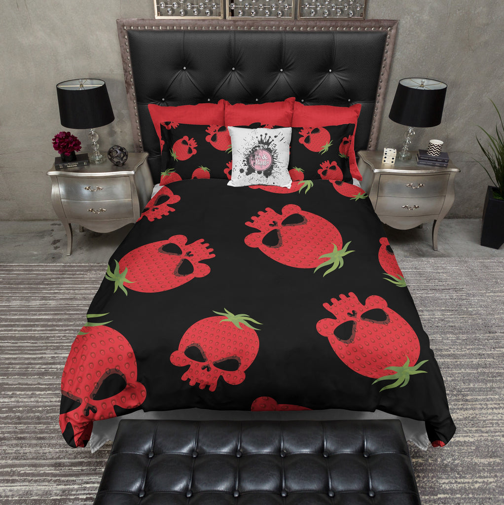 Strawberry Heads Skull Bedding Collection