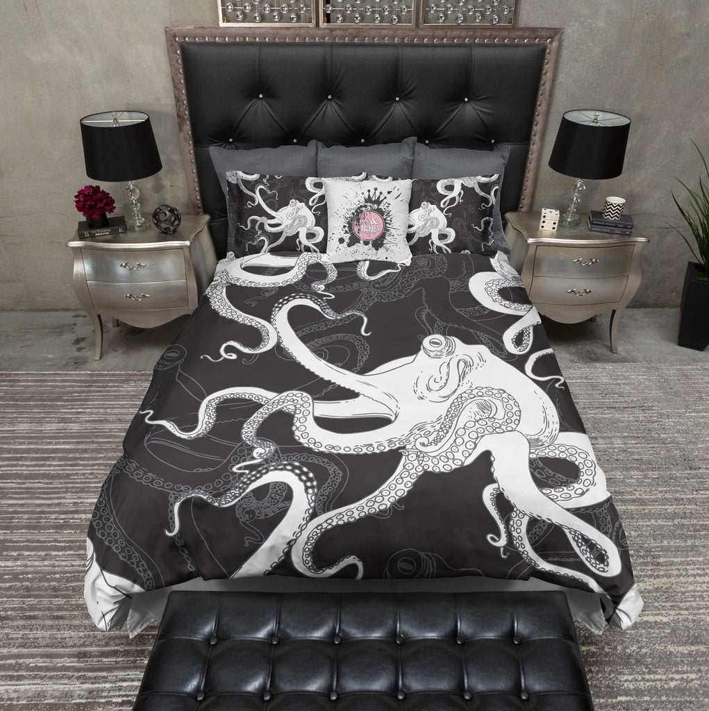 Black and White Octopus Bedding Collection