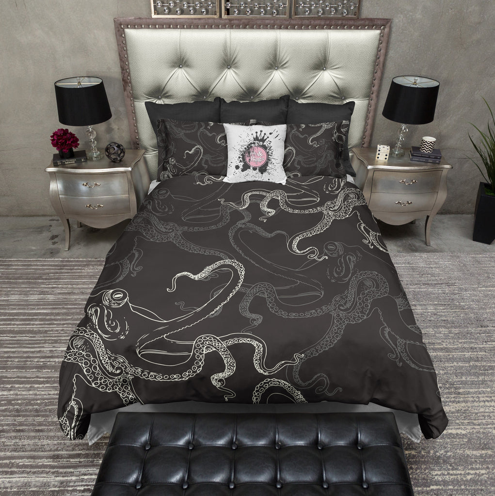 Black Octopus CREAM Bedding Collection