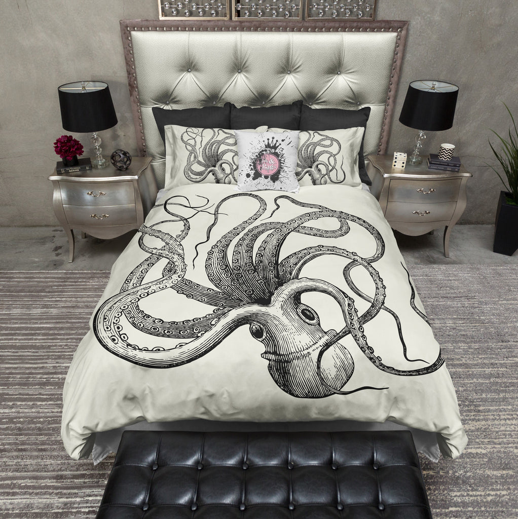 Upside Down Full Octopus CREAM Bedding Collection