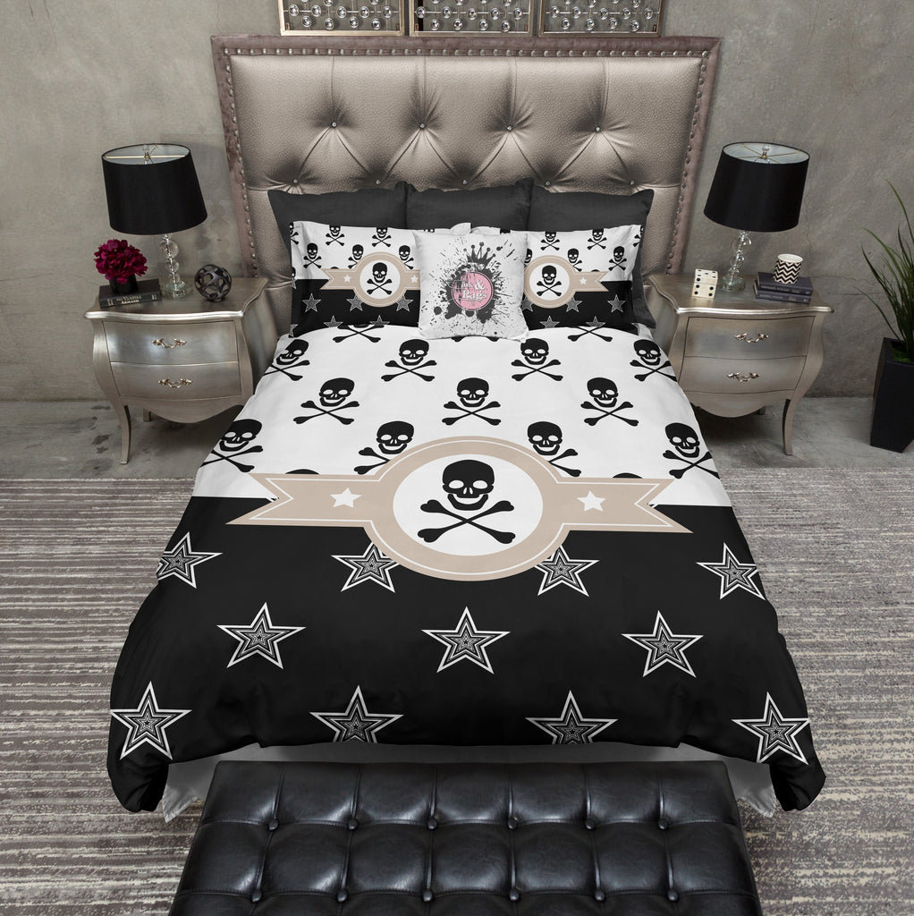 Retro Texas Star and Skull and Crossbone Bedding Collection