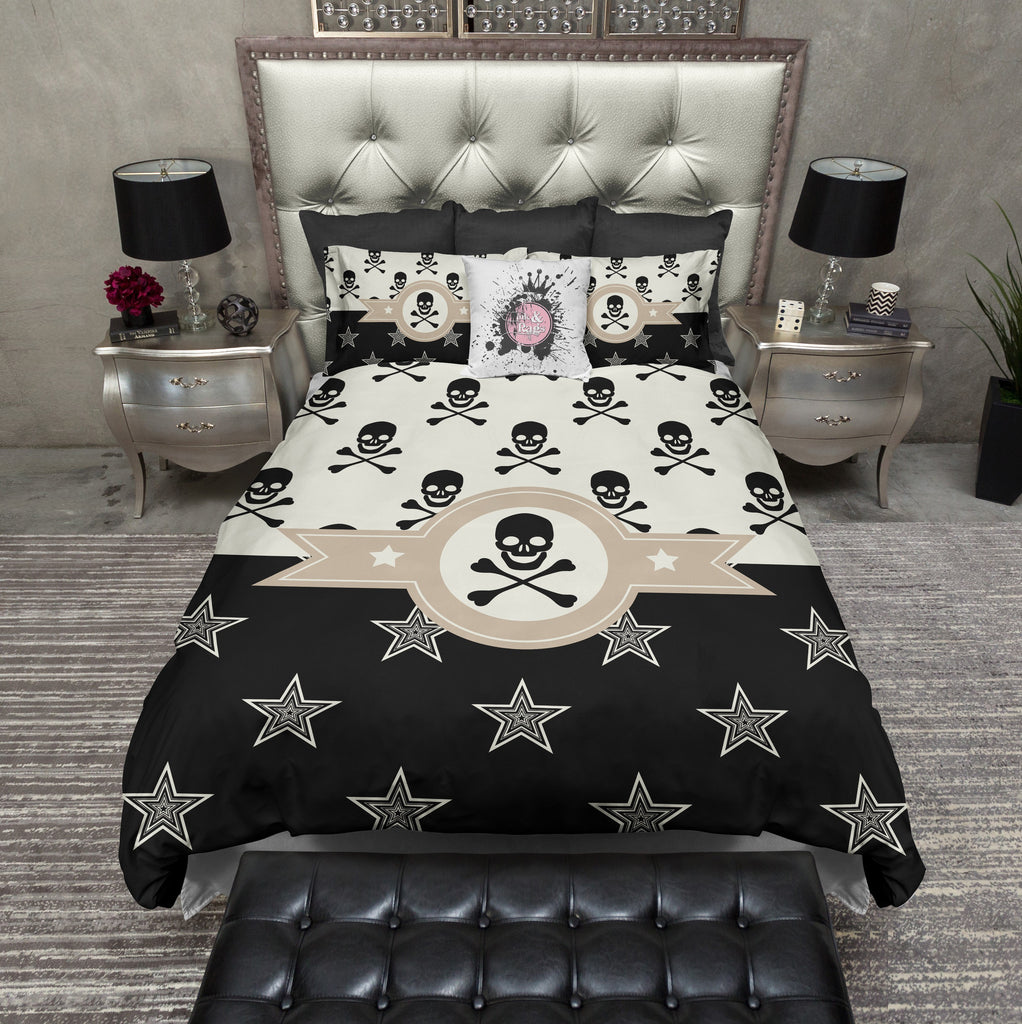 Texas Star and Skull CREAM Bedding Collection