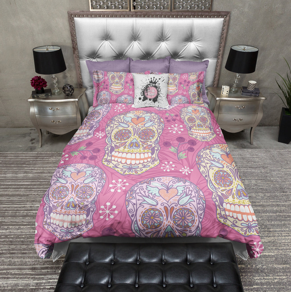 Pink Crafters Style Sugar Skull Bedding Collection