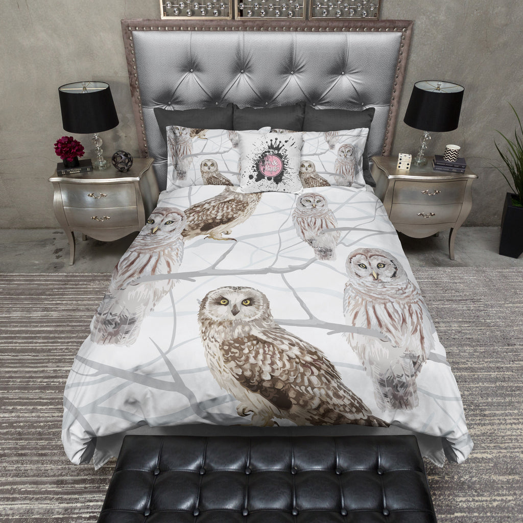 Snow and Owls Bedding Collection