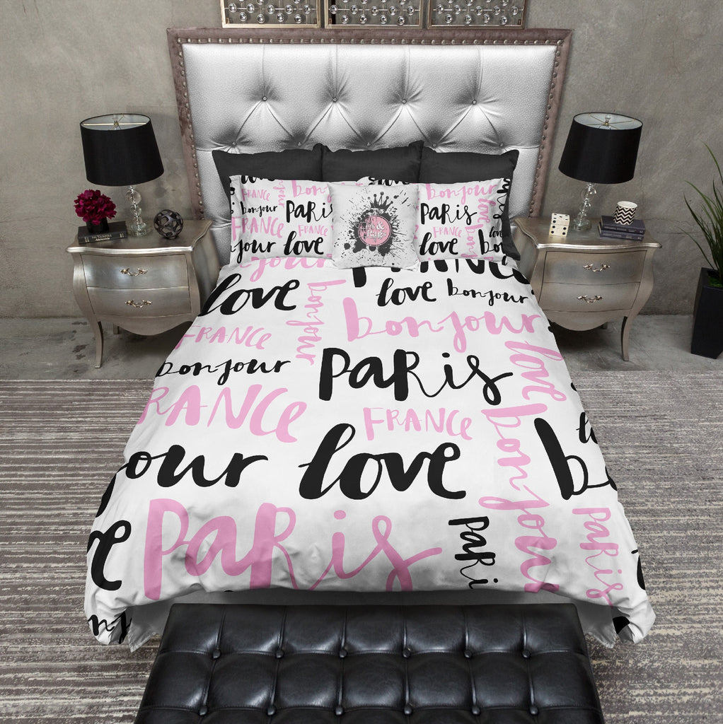 Love Paris Type Set Bedding Collection