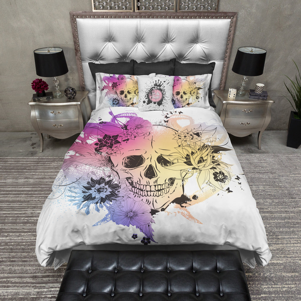 Watercolor Serpent Skull Bedding Collection