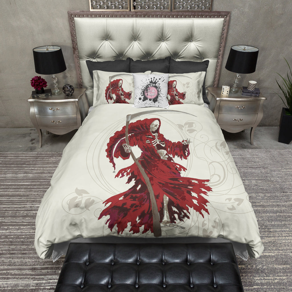 Red Grim Reaper CREAM Bedding Collection