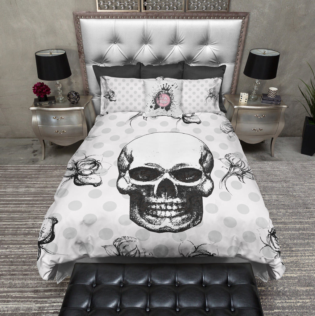 Black Skull & Polka Dot Bedding Collection