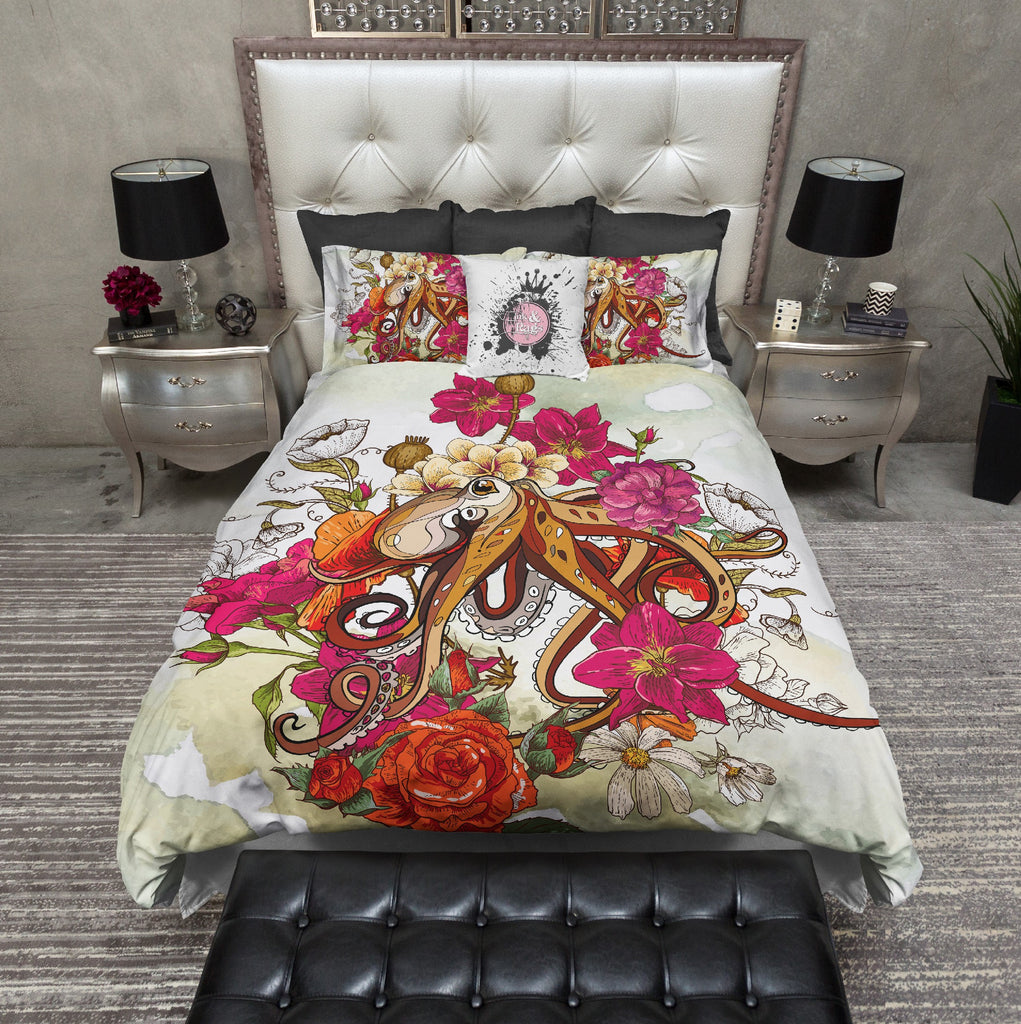 Octopus and Flowers Bedding Collection